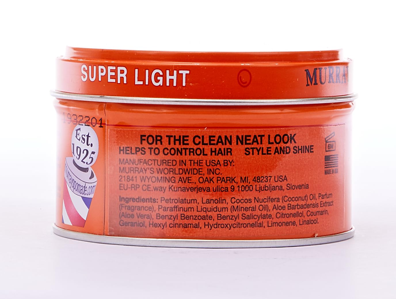 Murray's Light Pomade & Hair Dressing, Super Light, 3 oz (12/pcs)